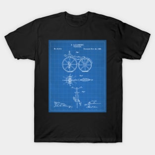 Bicycle Patent - Cycling Cyclist Bike Riding Fan Art - Blueprint T-Shirt